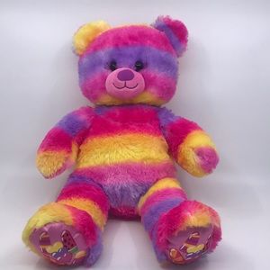 Build A Bear Plush Rainbow Candy Tripe With Eyelashes Stuffed Animal 17”